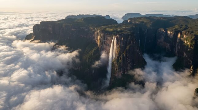 Aerial view of Angel Falls Venezuela