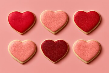 Fototapeta premium Heart Shaped Cookies and Macarons - Close Up 321