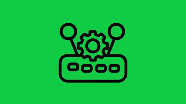 Smart Router Management Icon Motion. Animated line icon of network router with gear mechanics, perfect for internet settings, wireless hardware, and infrastructure.