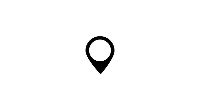 Minimalist map pin animation: digital location marker symbol for navigation and gps apps