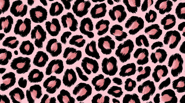 whimsical pink and black leopard print pattern