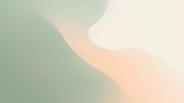 Abstract Organic Wave Pastel Green and Peach