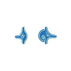 Fototapeta premium Human joint anatomy icon with internal inflammation or growth