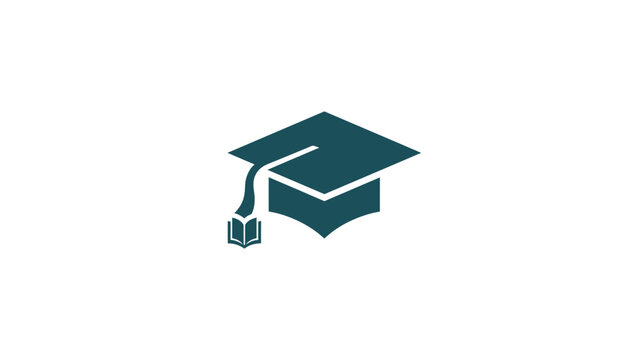 Minimalist Graduation Cap And Open Book Icon
