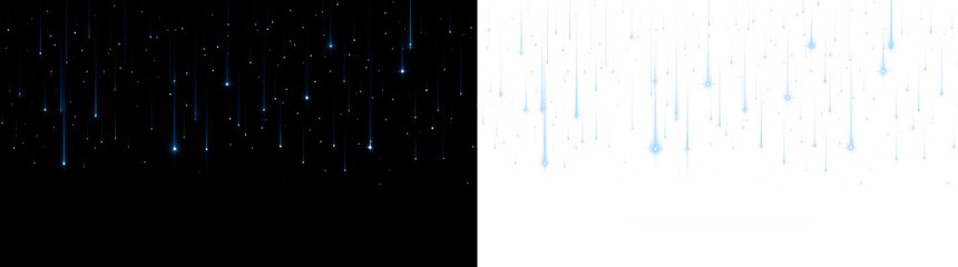 Heavy Cyan Falling Star Rain With Dense Trails and Abundant Cosmic Sparkles on Transparent Background © ellyson