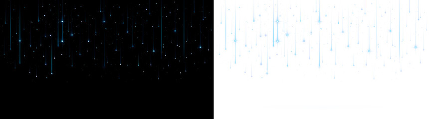 Bright Cyan Starfall With Dense Light Trails and Sparkling Particles on Transparent Background © ellyson