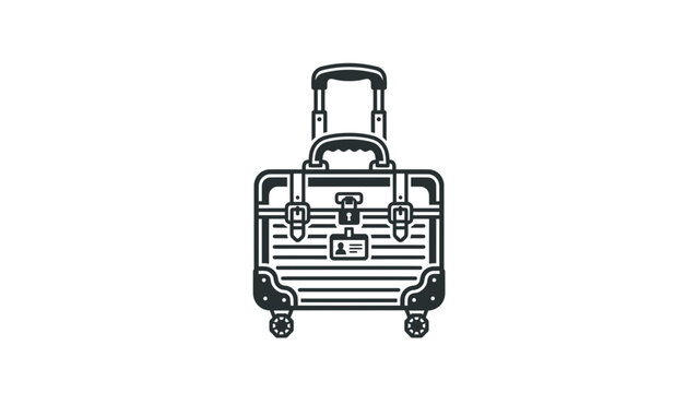 Travel Suitcase Icon In Linear Style