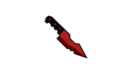 Obraz premium Red Tactical Combat Knife Icon Vector Illustration