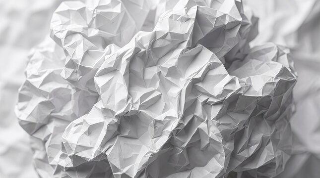 Crumpled white paper ball texture