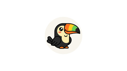 Fototapeta premium Happy cartoon toucan bird illustration.