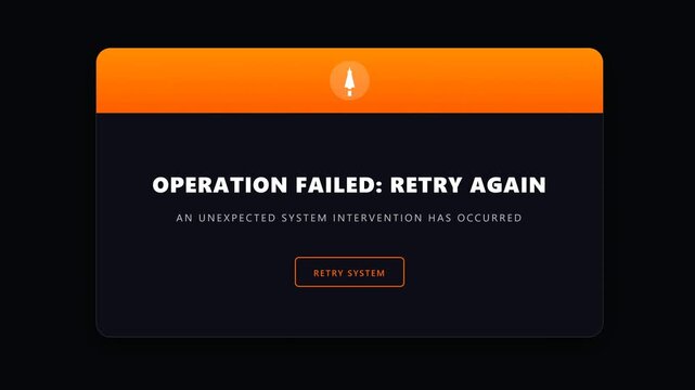 Computer error message on dark screen with retry prompt.