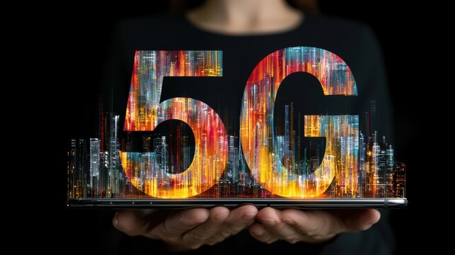 Double exposure photography of business and technology 5G wireless, mind, brain, technology, intelligence, head, human, science, digital