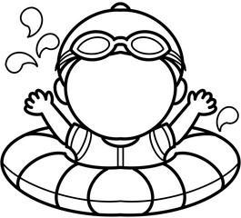 funny  swimming cartoon © 재원 백