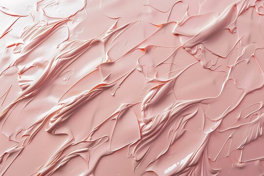 Creamy pink textured cosmetic cream