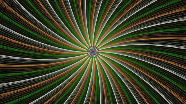 Abstract radial pattern with saffron, white, and green lines resembling the indian flag colors