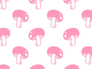 Obraz premium Shiitake mushroom background with scattered vegetables, pink