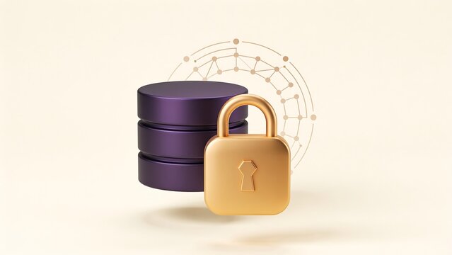 Generative AI visualizes secure data storage with encryption icons