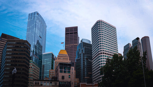 Boston historic downtown skyline and buildings in Massachusetts