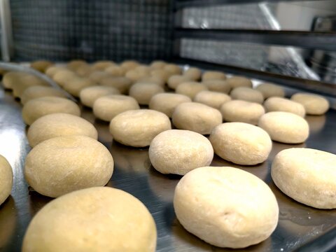 freshly the bread dough is ready to bake.