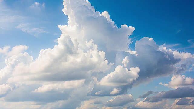 clouds over blue sky with fluffy cumulus clouds