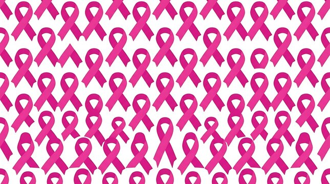 Repeating pink awareness ribbon background design