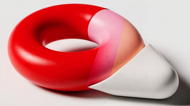 Abstract colorful gradient torus shape with abstract gradient geometric