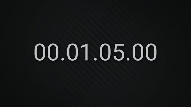 Timecode display on black background representing video editing, production time, and timeline counter for digital media creation