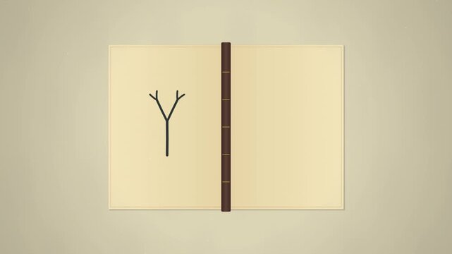 Tree growth animation in vintage flipbook style