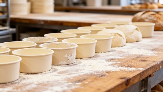 Local small business scene featuring paper bags unbranded boxes bakery inde