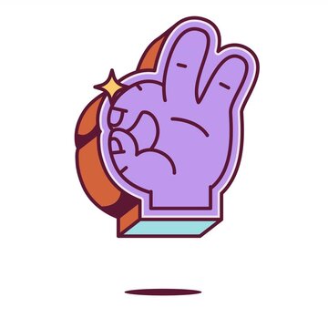 ok finger gesture with animation and transparent background for element design