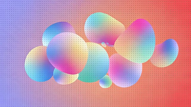 colorful abstract spheres drift over gradient background