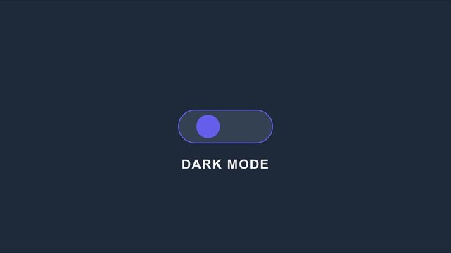 Dark mode toggle switch animation: ui ux interface interaction for mobile app and website 4k