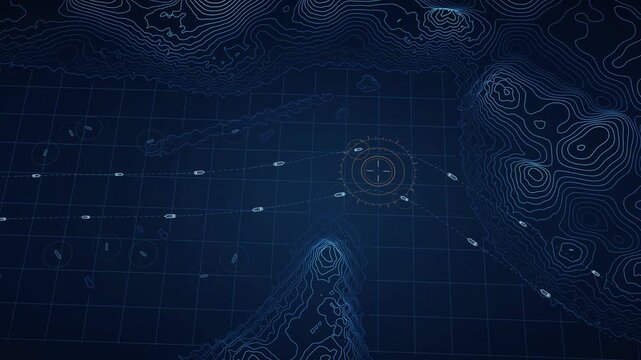 Hormuz Two-Way Shipping Lanes Animation, Nautical Navigation Map, Maritime Traffic Flow Visualization, Ocean Navigation, Geospatial Data, Marine Safety, Digital Chart