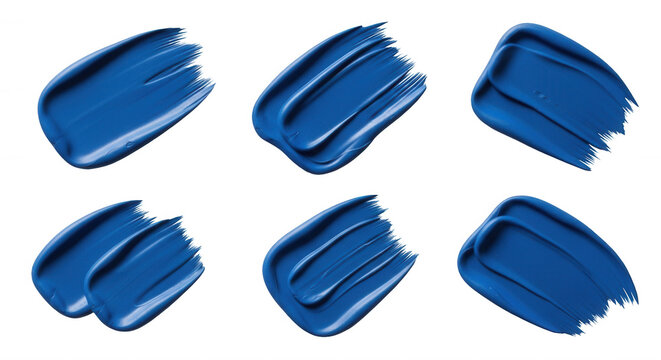 blue paint swatches on a white background texture and color variations useful for design elements