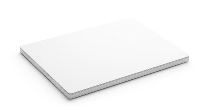 Blank White Trackpad on Isolated White Background, Minimalist Technology Object