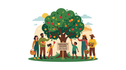 Fototapeta premium Community Orchard Harvest
