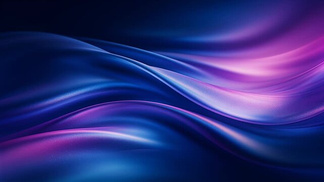 Abstract neon blue purple waves flowing ribbons of light motion
