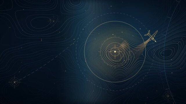 UAV Recon Scan Animation, Aerial Survey Drone Tracking, Topographic Map Visualization, Seamless Loop Motion Graphics, Military Surveillance, Geospatial Analysis, Data Mapping