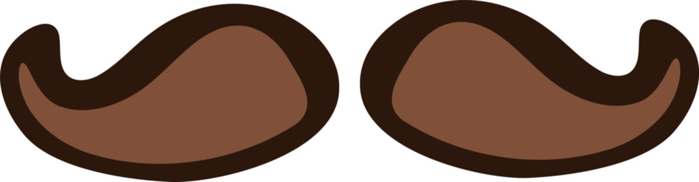 Simple Brown Moustache Illustration