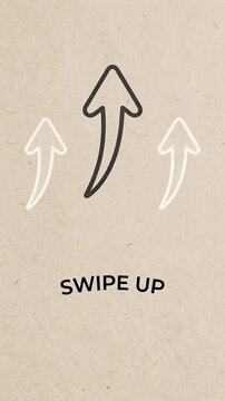 Hand Drawn Swipe Up Arrows Animated Paper Background Seamless Loop.