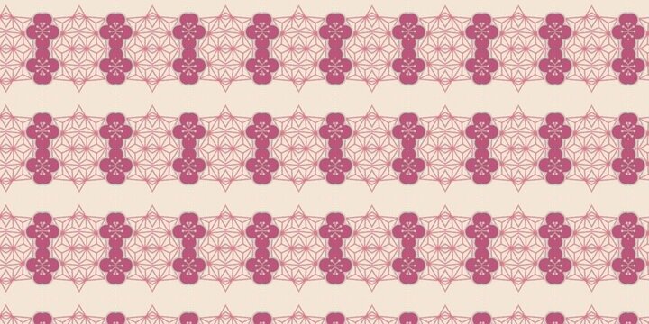 Minimalist Japanese plum blossom geometric pattern on a soft beige background for vintage oriental textiles.