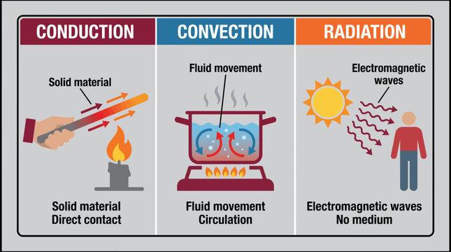 Heat Transfer Conduction Convection Radiation Diagram