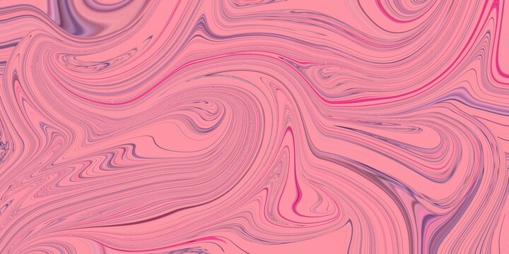 Soft bubblegum pink and lavender liquid marble background texture featuring delicate swirling fluid acrylic art waves.