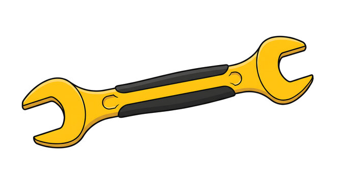 Double open end wrench tool with ergonomic handle vector illustration isolated on white background