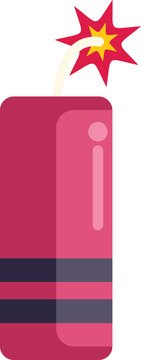Red dynamite stick with blast isolated on transparent background
