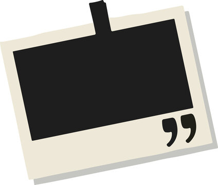 frame sticky note with quote mark isolated on transparent