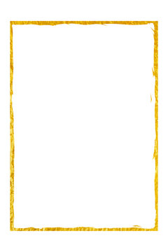 Rectangular Golden Brush Stroke Frame