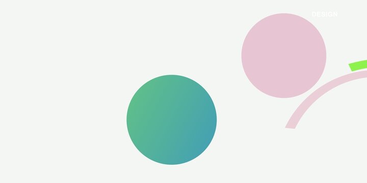 Two colorful overlapping circles with curved line