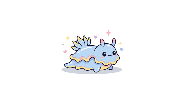 Nudibranch sea slug with yellow accents.