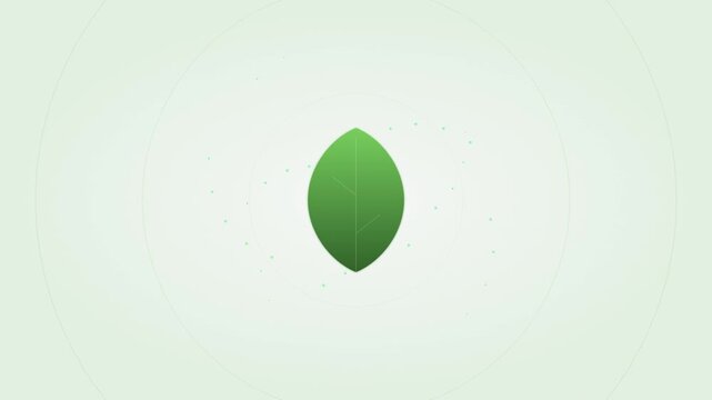Minimalist Green Leaf Icon Animation for Eco and Sustainability Concepts